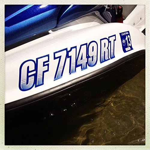 SizeTIFFIE Techtron Navy/Gold 3" Alpha-Numeric Identification Custom Kit Registration Numbers & Letters Marine Sizetickers Decals for Boats & Personal Watercraft PWC