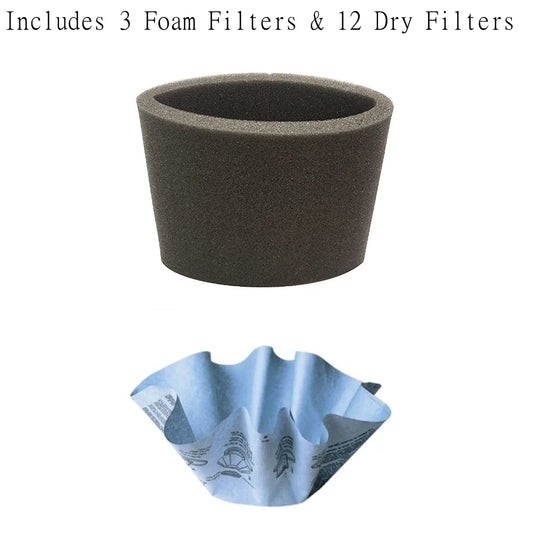 Sizehop-Vac 901-07-62 Paper Disc Filter- 12 Paper Disc Filter + 3 Pillow