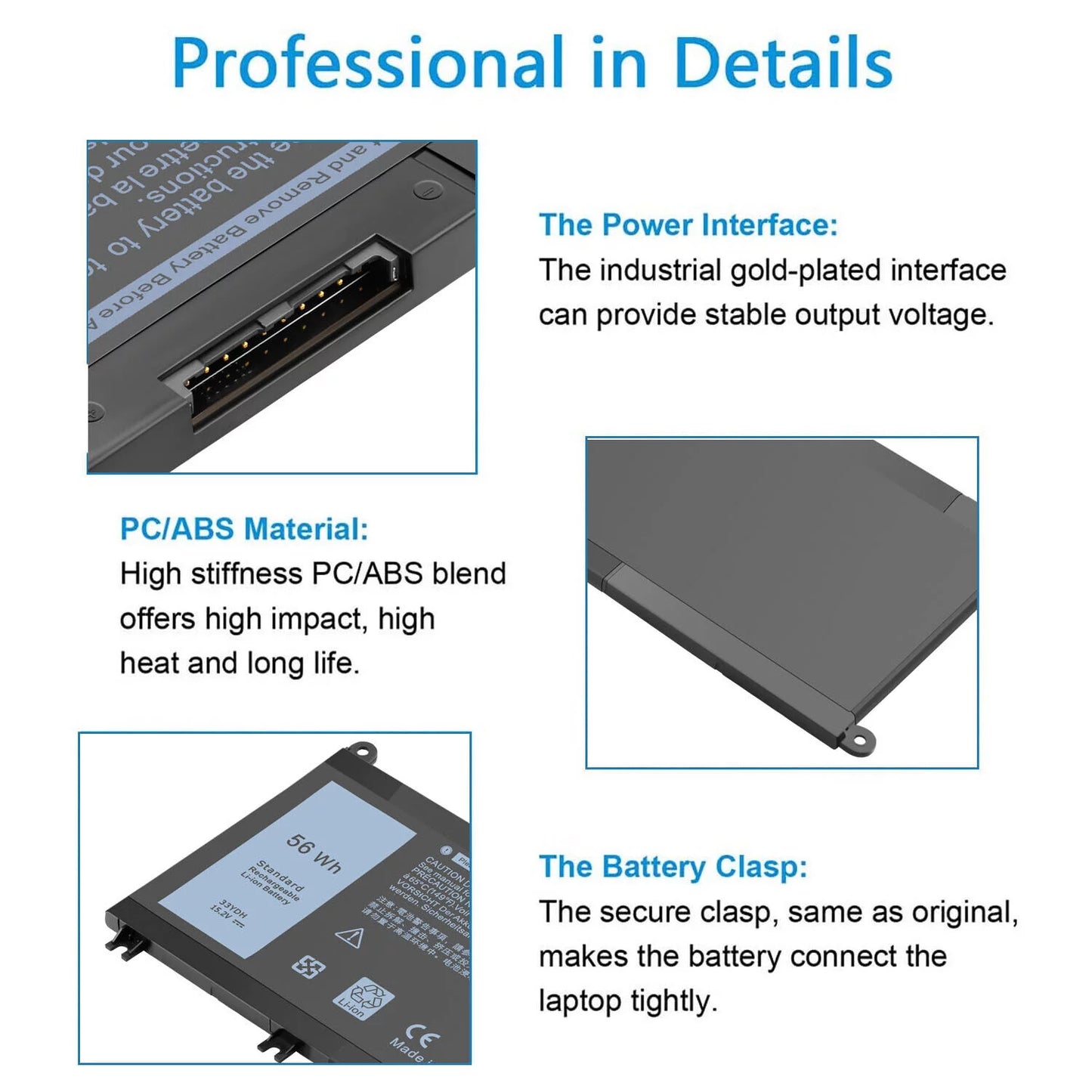 USize 33YDH Laptop Battery For Dell Latitude 3380 3590 3580 3480 3490 W7NKD P30E001