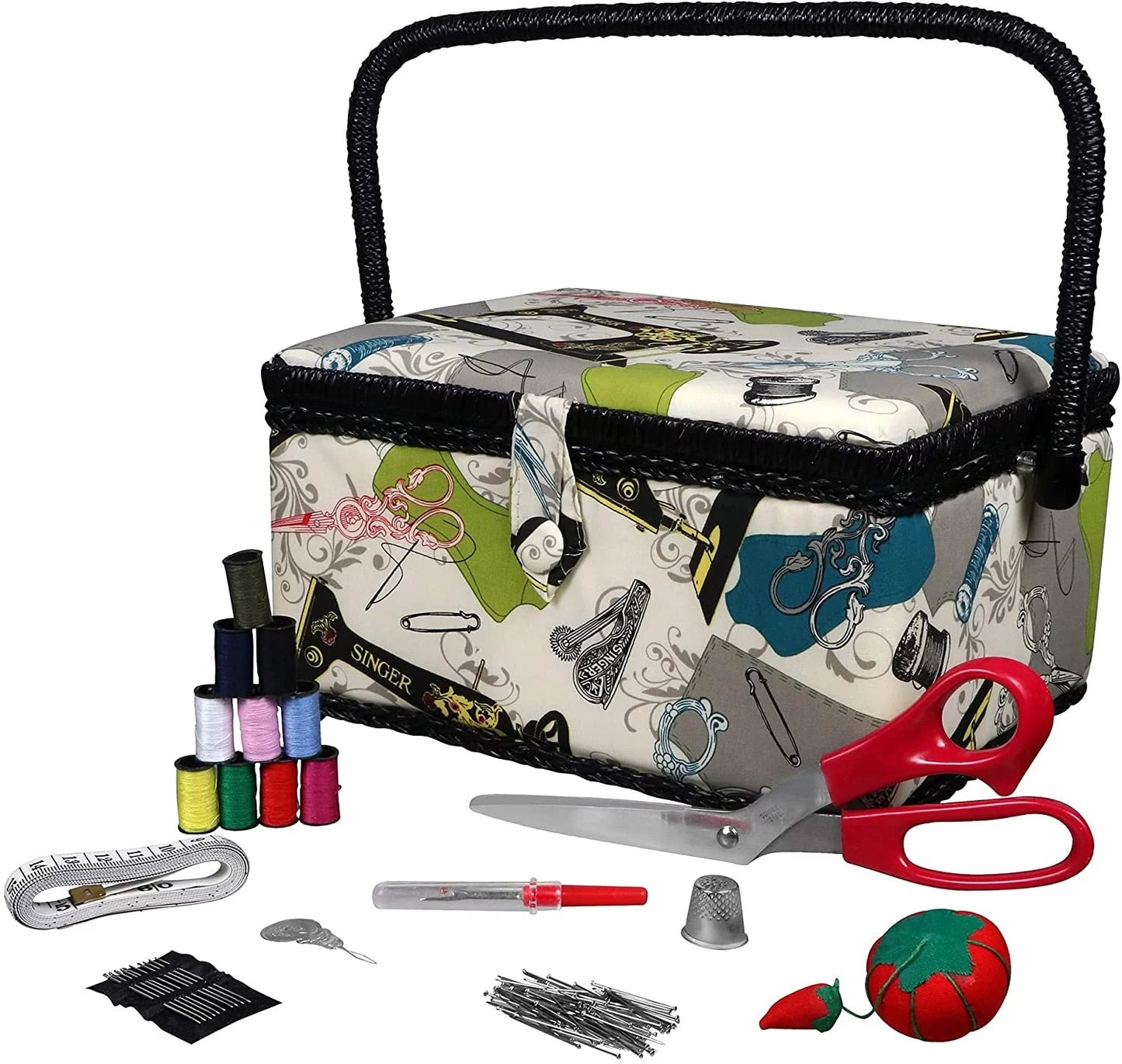 SizeINGER QuiltPro Sizeewing Basket Kit, Vintage Print, 127 Pieces