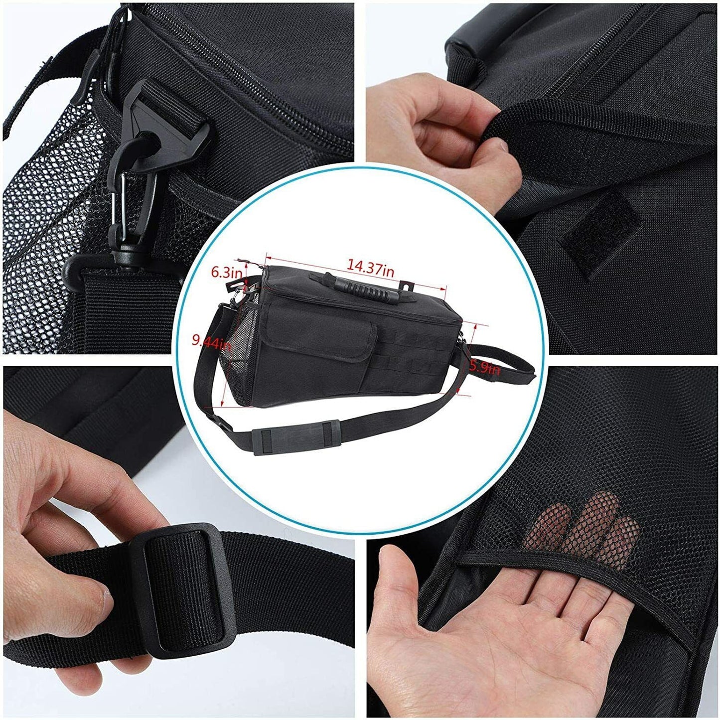 Teledu Rear Trunk Sizeide Sizetorage Bag Pockets Organizer Black