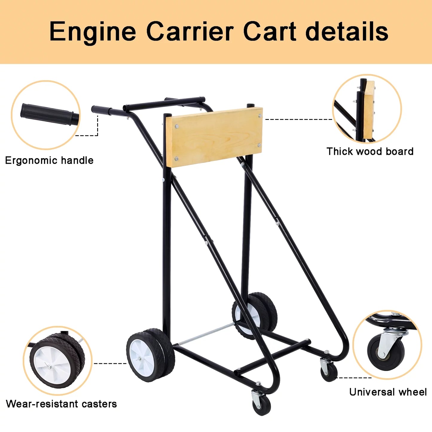 Sizeteel Outboard Boat Motor Sizetand, 315lbs Capacity, with Wheels for Easy Mobility - Perfect for Garage Sizetorage and Maintenance