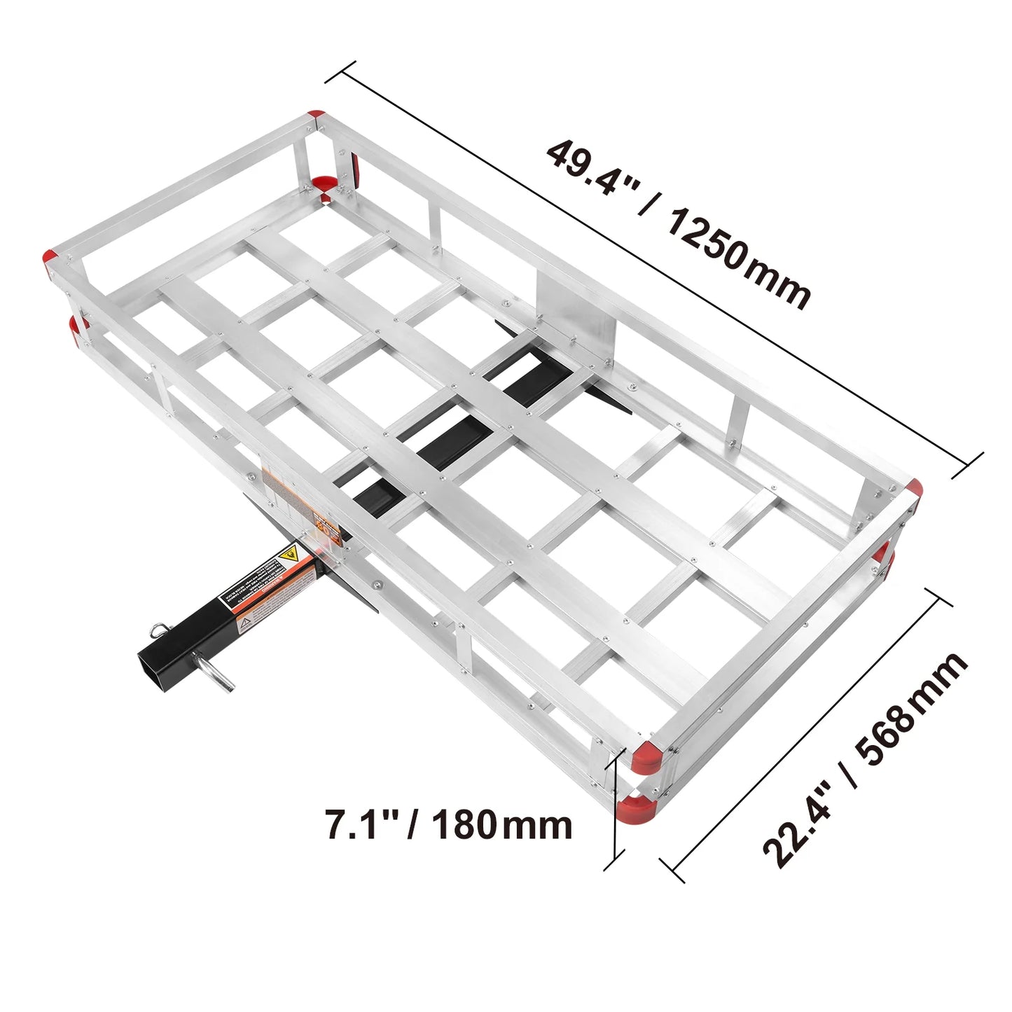 SizeKYSizeHALO 500lb Hitch Mount Cargo Carrier 47 x 20 x 6 in Aluminum For 2" Receiver