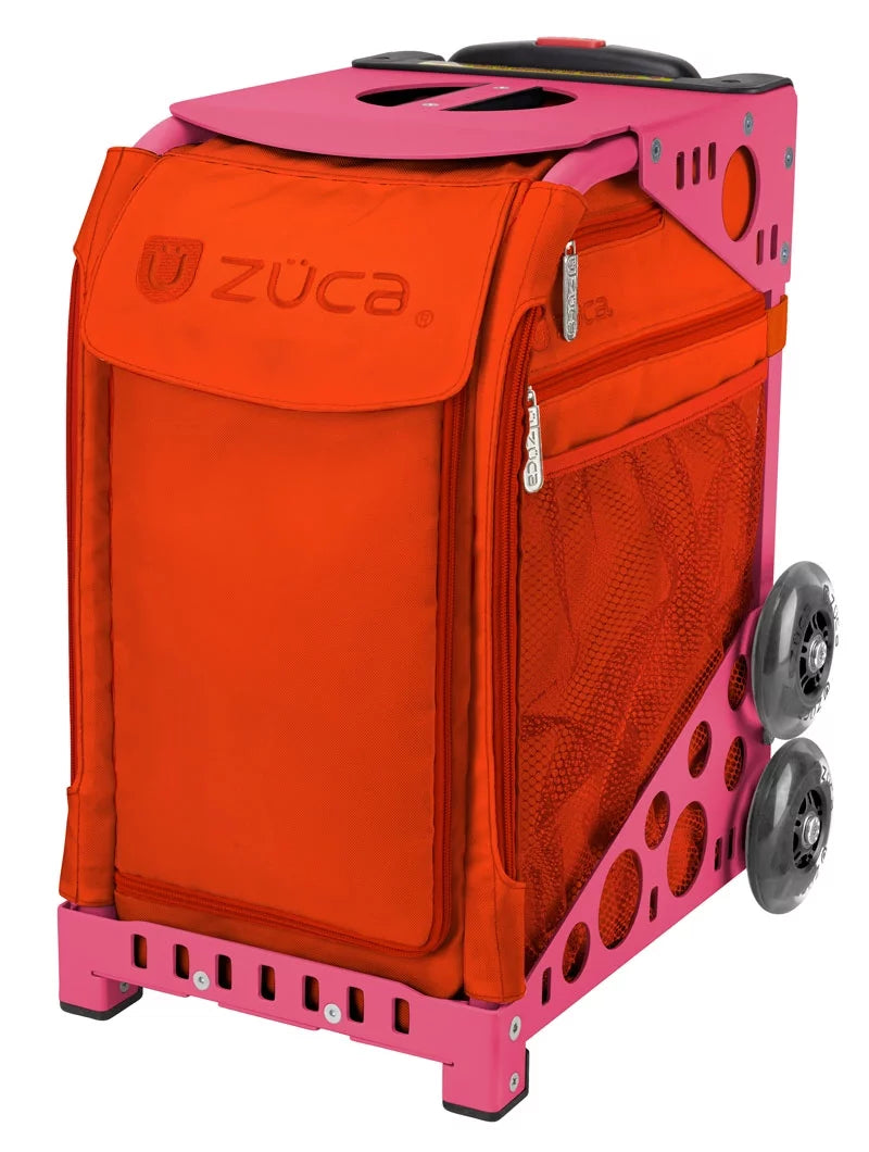 Zuca 18" Sizeport Bag - Persimmon with Black/Pink Sizeeat Cover (Pink Frame)