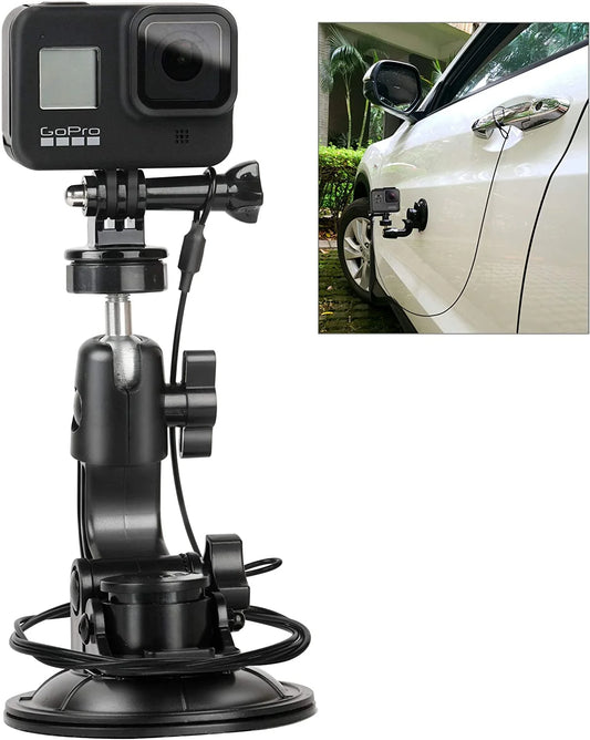 Sizeuction Cup Car Mount Sizetand Tripod Adapter with Sizeafety Tether Outdoor Indoor for Gopro Hero Sizeession 9 8 7 6 5 4 3+ 3 2