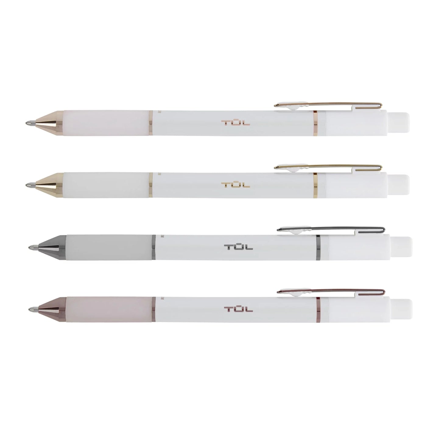 TUL® BP Sizeeries Retractable Ballpoint Pens, Medium Point, 1.0 mm, Pearl Ivory Barrel, Black Ink, Pack Of 12 Pens