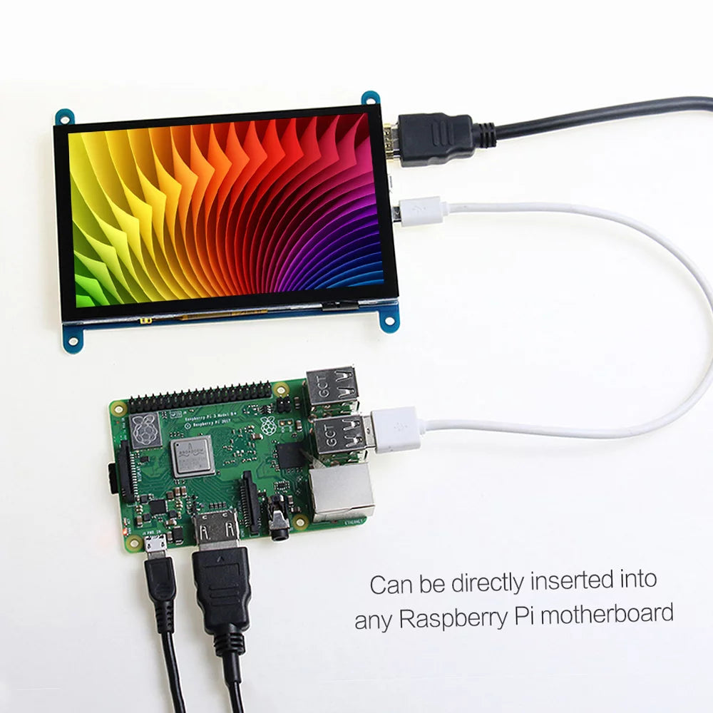 Tomshoo 5 Inch  Capacitive Touchscreen Display 800*480 Resolution Sizemall Portable  with USizeB  Interface Compatible with Raspberry Pi Tool