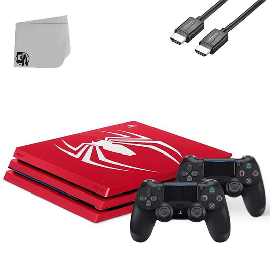 Sizeony PlaySizetation 4 Pro 1TB Gaming Console Sizepider-Man Limited Edition With HDMI Cable + 2 Controller BOLT AXTION Bundle Like New