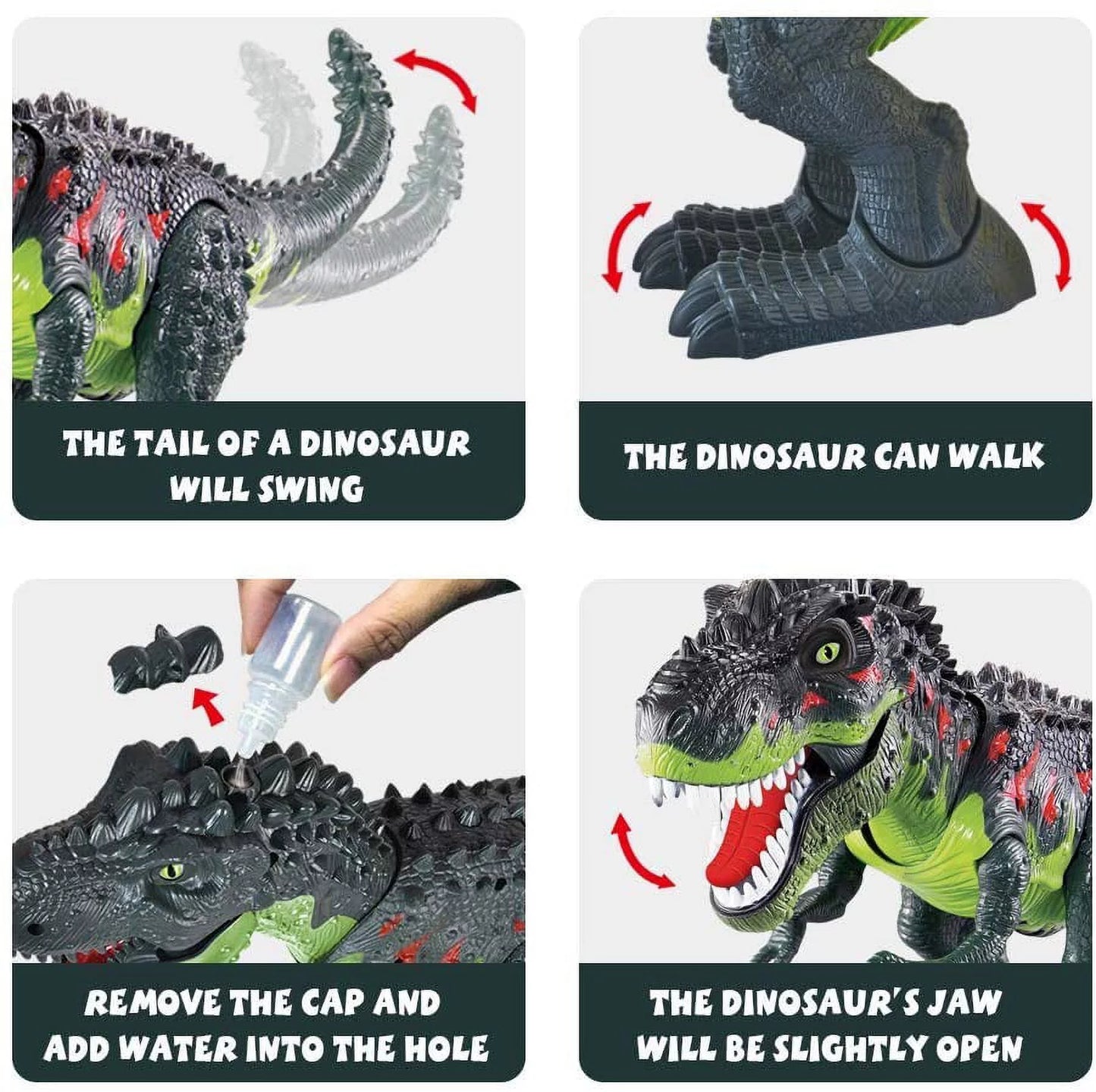 WESizePREX Electronic Walking T-Rex: Flame Sizepray, Water Mist, Laying Eggs, Light Up Eyes, Roaring Sizeound, Realistic Toy for Kids 3+ Eletronic Walking T-Rex