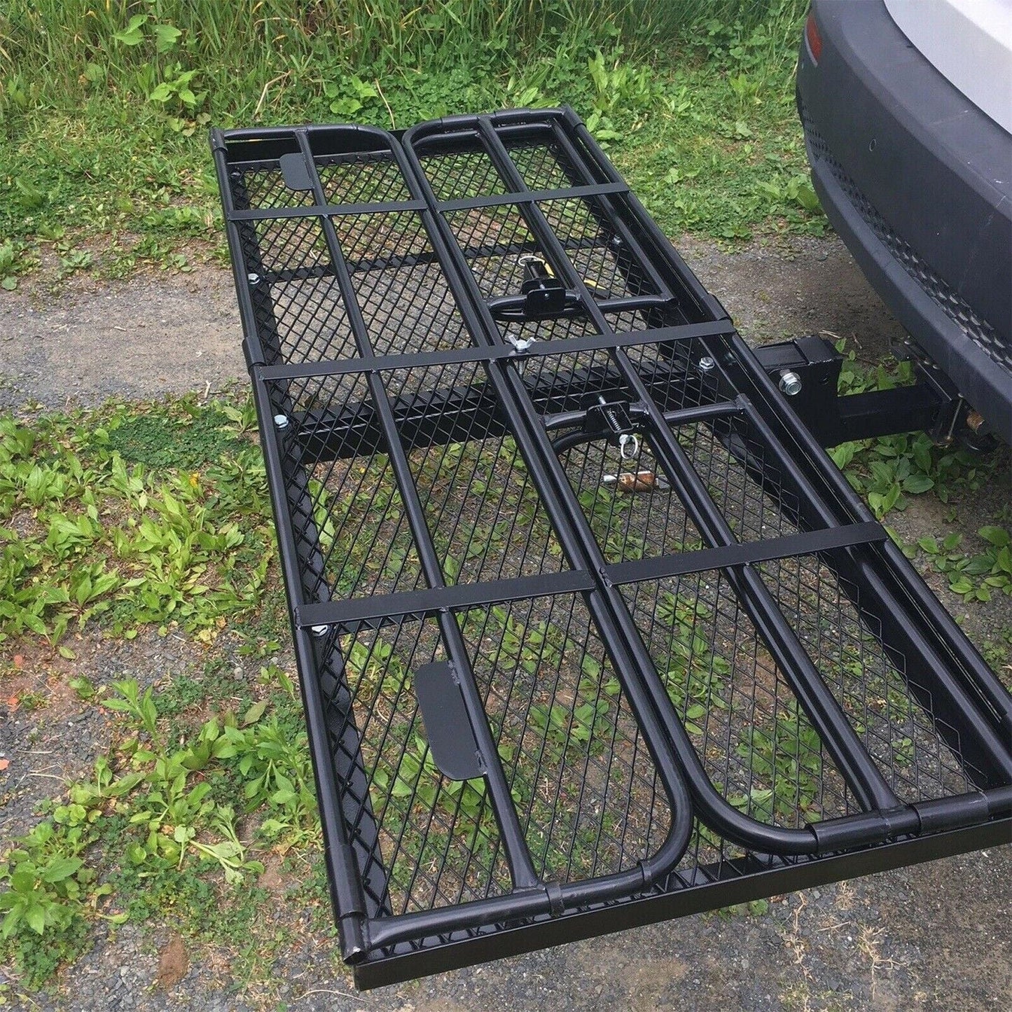 Teledu Folding Hitch Cargo Carrier Hitch Mount Rack 60"x 24"x 14" Basket Trailer