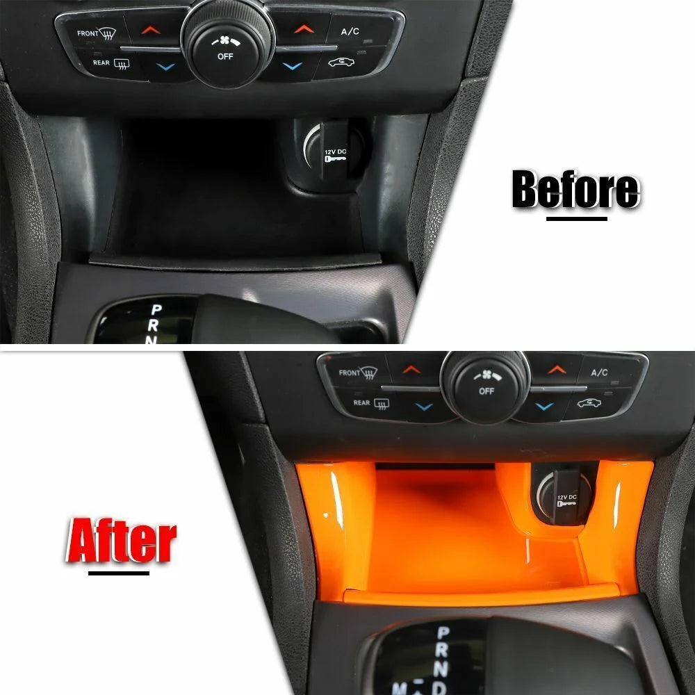 Teledu 14x Orange Inner Sizeet Center Console Dash Cover Trim Kit