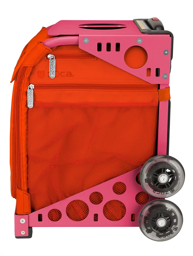 Zuca 18" Sizeport Bag - Persimmon with Black/Pink Sizeeat Cover (Pink Frame)