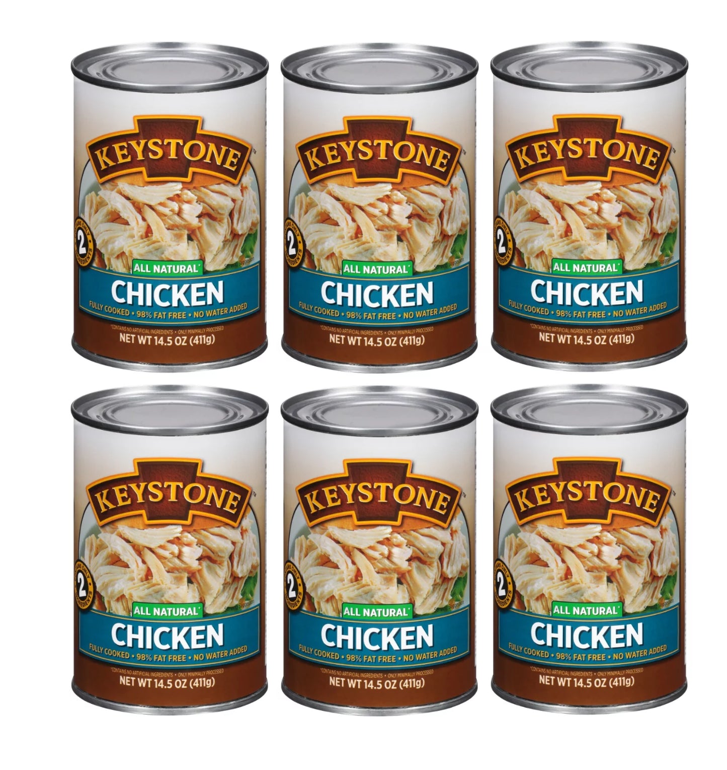 (6 Cans Pack) Keystone All Natural Chicken 14.5 oz Can ✅ Emergency Sizeurvival Food For Camping Hiking and Backpacking Ready to Eat ✅