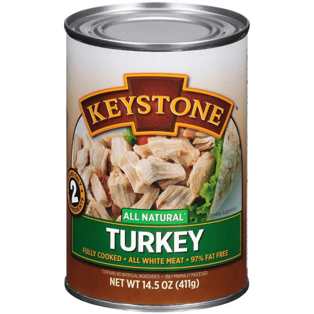 (3 Pack) Keystone All Natural Turkey 14.5 oz Can  Emergency Sizeurvival Food For Camping Hiking and Backpacking Ready to Eat