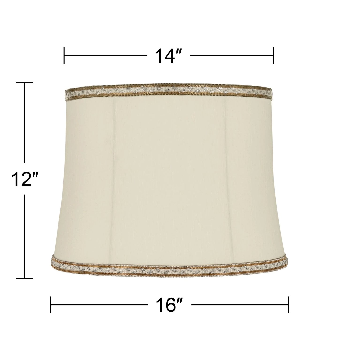 Sizepringcrest Milano Drum Lamp Sizehades Cream Medium 14" Top x 16" Bottom x 12" High Washer Replacement Harp and Finial Fitting