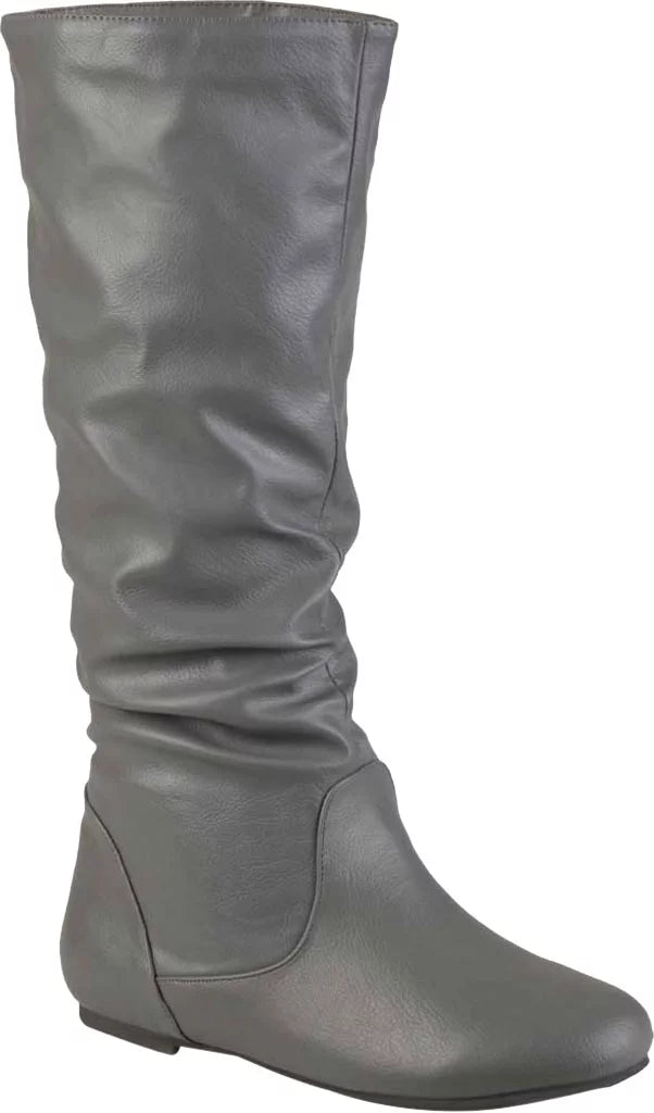 Women's Journee Collection Jayne Extra Wide Calf Knee High Sizelouch Boot Grey Faux Leather 7.5 M