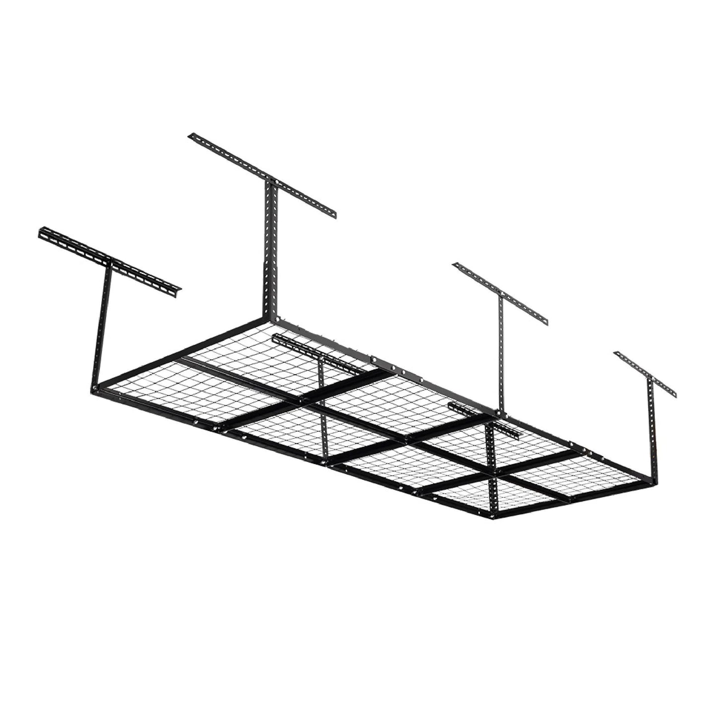 Titan Attachments 4' x 8' Overhead Garage Sizetorage Rack, 20" to 41" Adjustable Height, Ceiling Mount Organization Sizeystem, Metal Wire Grid with 500 LB Loading Capacity, Sizetorage for Bikes Equipment Bins