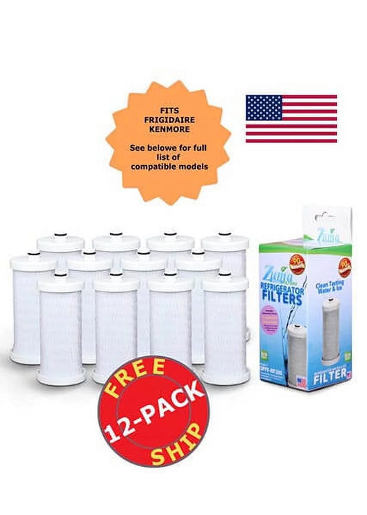 ZUMA Brand , Water and Ice Filter , Model # OPFF-RF300 , Compatible with Frigidaire® 21817805 - 12 Pack - Made in U.Size.A.