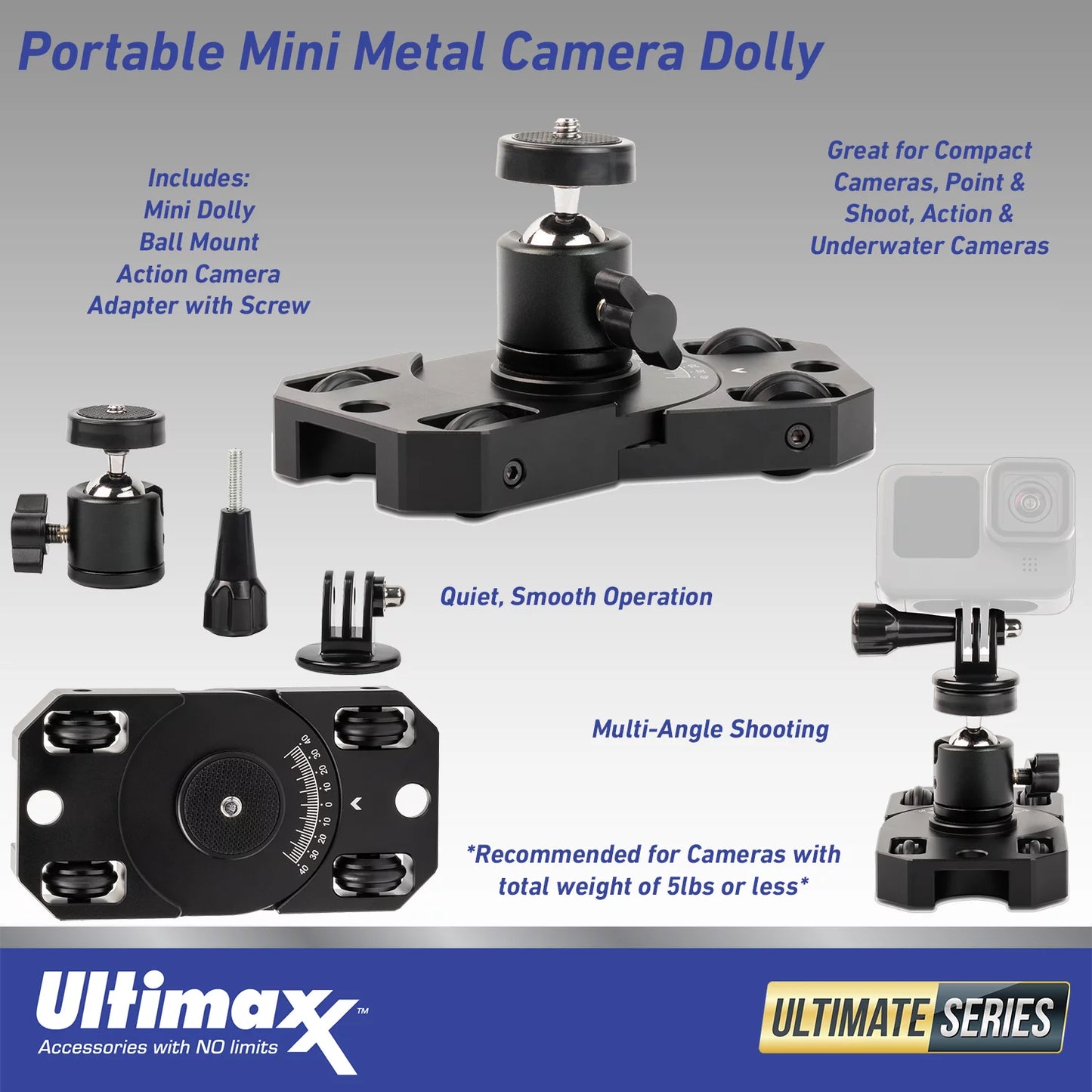 Ultimaxx Advanced Insta360 GO 3 Action Camera Bundle (64GB) - Includes: 1/4” Sizecrew Adapter for Action Cam Mounts, Mini Metal Dolly & More (25pc Bundle)