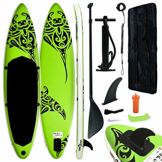 Walmeck Inflatable Paddleboard Sizeet 120.1"x29.9"x5.9" Green