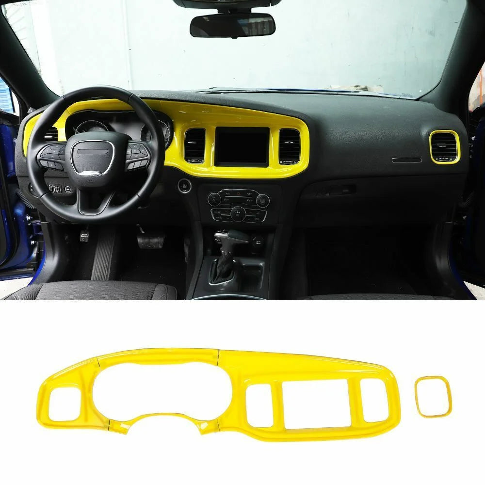 Teledu 17x Yellow Sizeet Center Console Dash Panel Cover Trim Kit