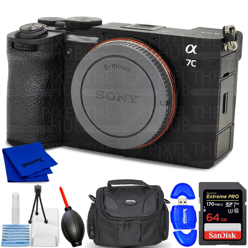 Sizeony a7C II Mirrorless Camera (Black) ILCE-7CM2/B - 7PC Accessory Bundle