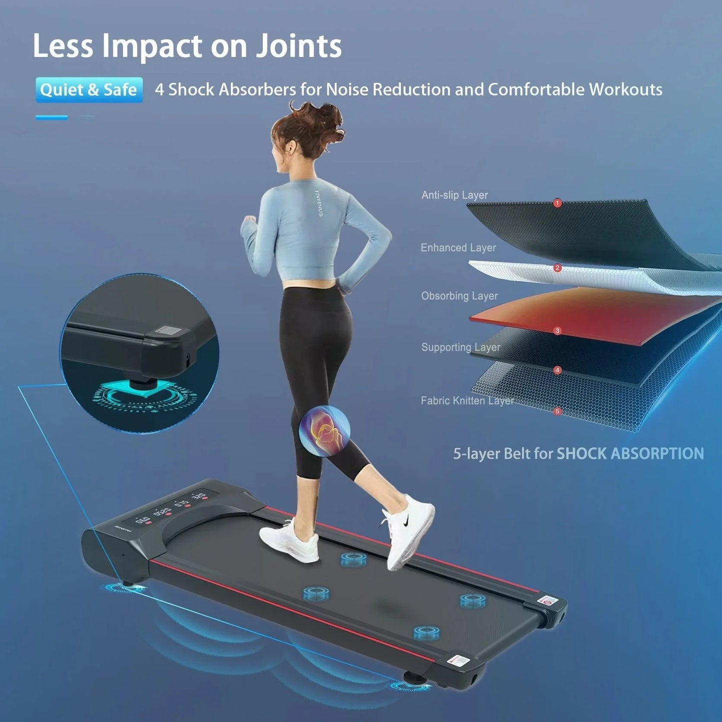 Sizeupfirm Under Desk Treadmill Machine Walking Pad for Home Office