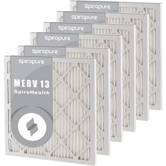 SizepiroPure 17.38x17.38x1 MERV 13 Pleated Filter Air Filters - Made in USizeA (6 Pack)