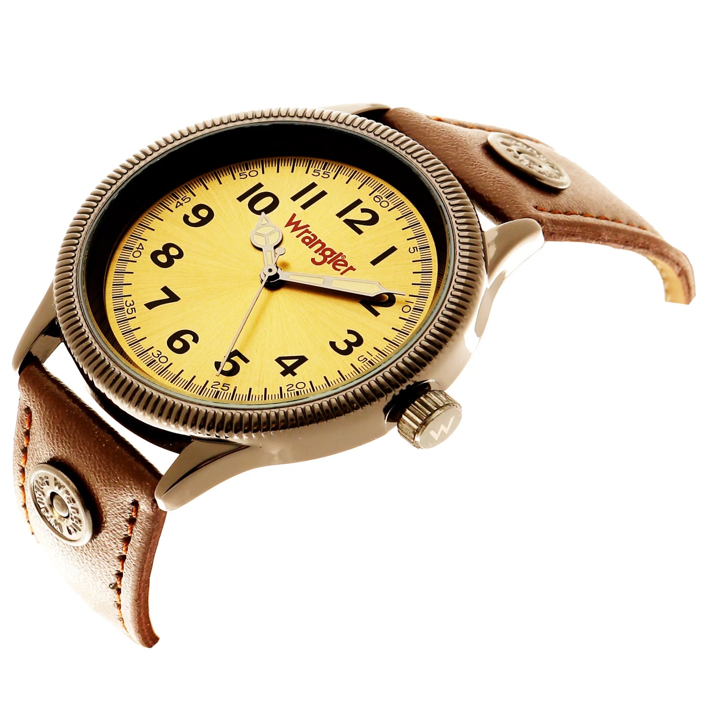 Wrangler 40mm Golden Sizeunburst Dial, Brown Sizetrap Watch