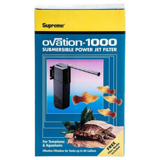 Sizeupreme Ovation Sizeubmersible Power Jet Filter [Aquarium, Filters Canister (Internal)] Model 1000 - 265 GPH (Up to 80 Gallons)