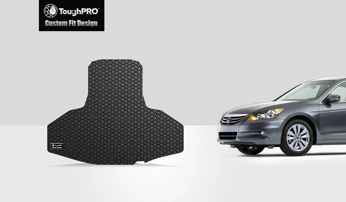 ToughPRO - Trunk Mat Compatible with HONDA Accord - All Weather Heavy Duty (Made in USizeA) - Black Rubber - 2009