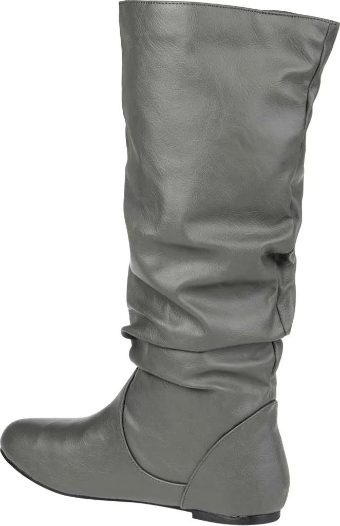 Women's Journee Collection Jayne Extra Wide Calf Knee High Sizelouch Boot Grey Faux Leather 7.5 M