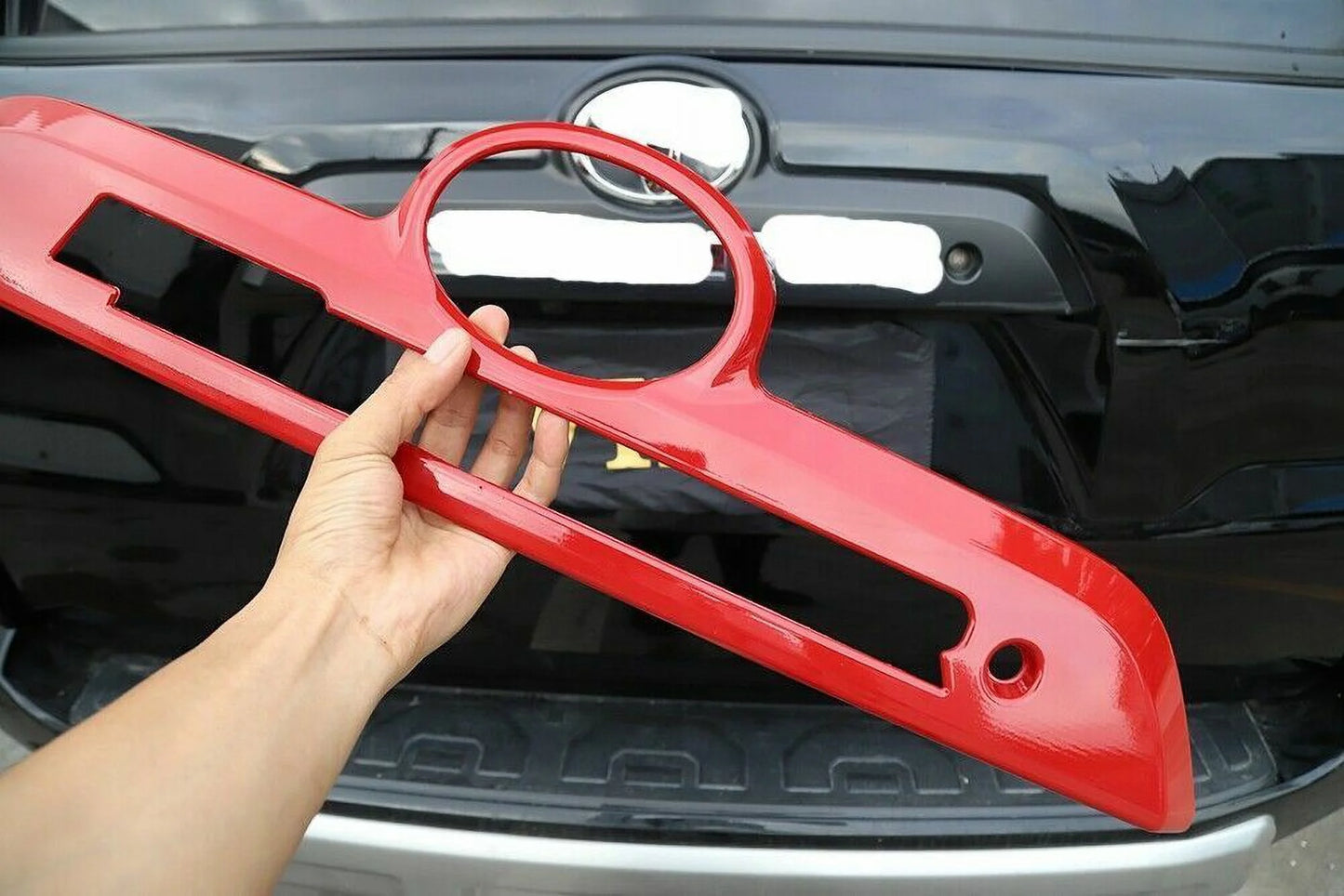 Teledu Rear Trunk Tailgate Handle Decor Panel Cover Trim Bezels 4Runner + Red