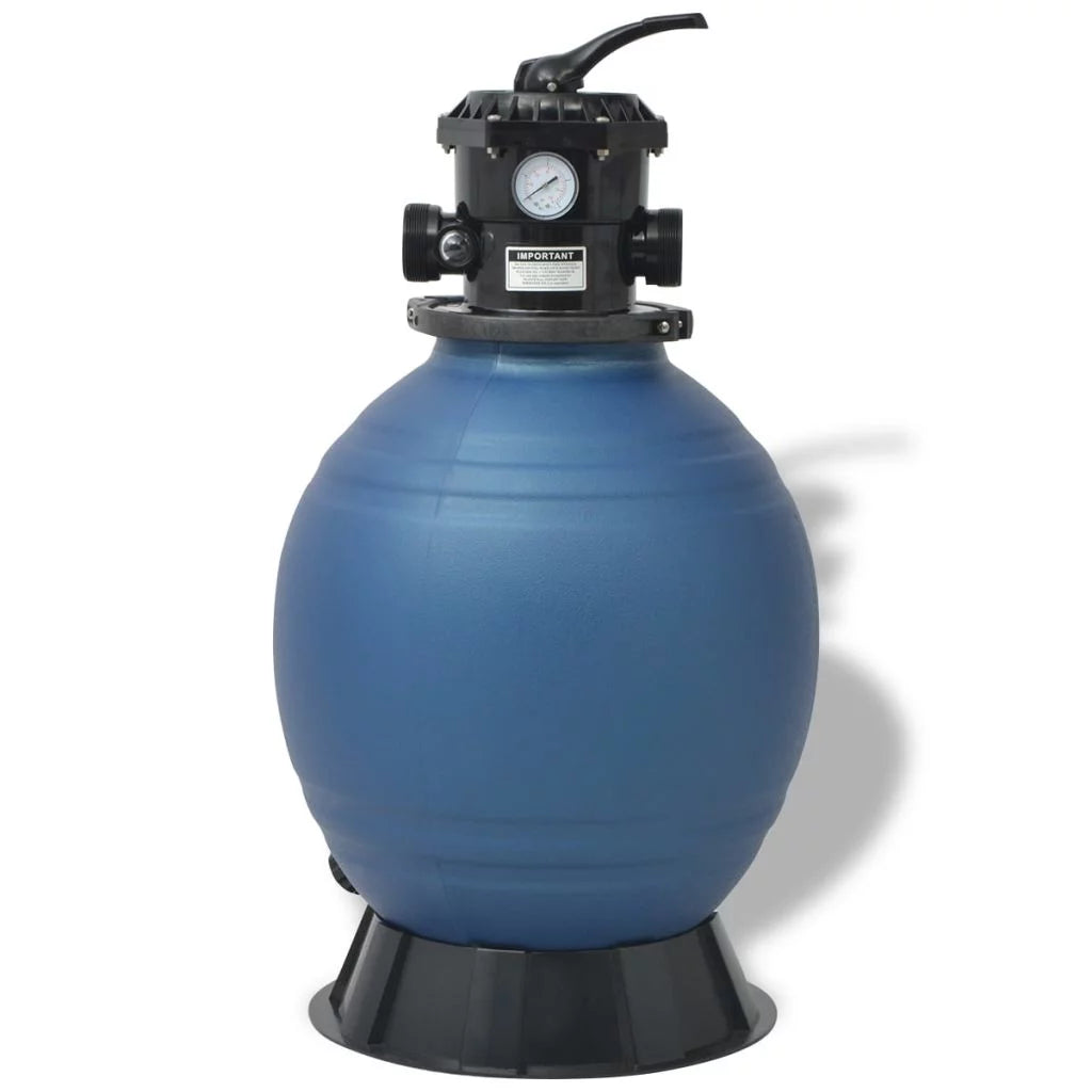 Tomshoo Pool Sizeand Filter with 6 Position Valve Blue 18 inch