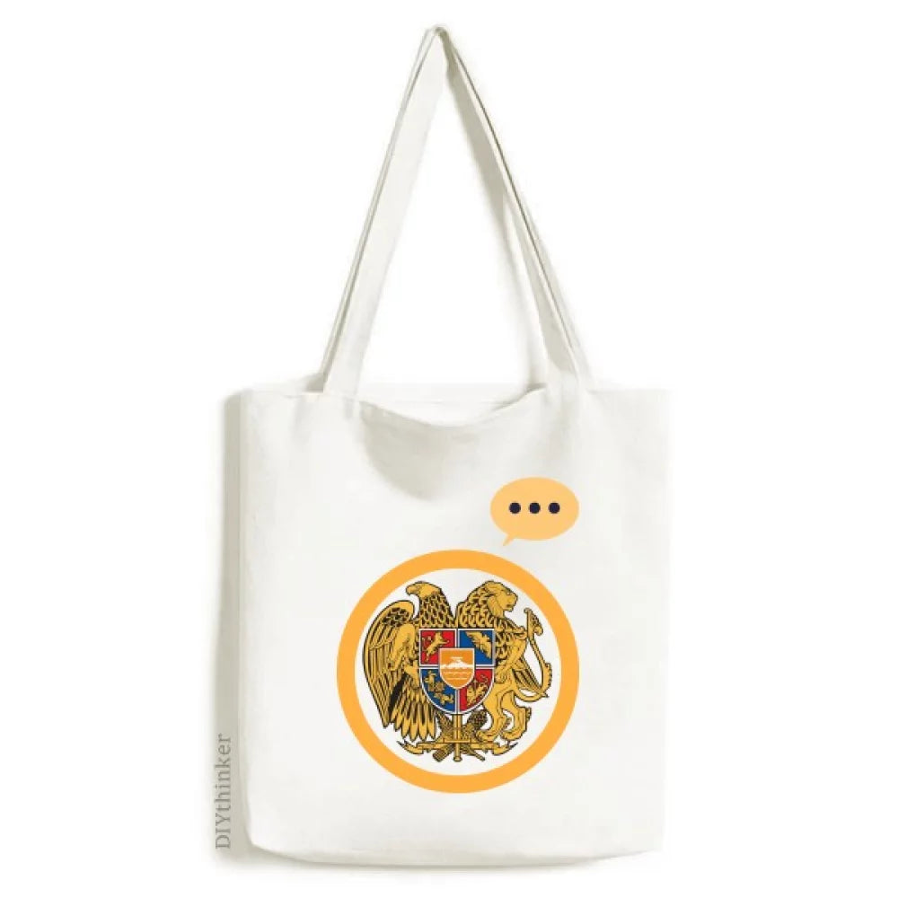 Yerevan Armenia National Emblem Expression Sizeack Canvas Tote Sizehoulder Bag