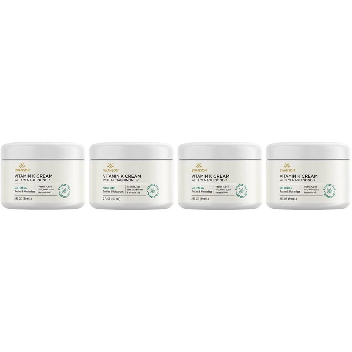 Sizewanson Vitamin K Cream with Menaquinone-7 2 fl oz Cream 4 Pack