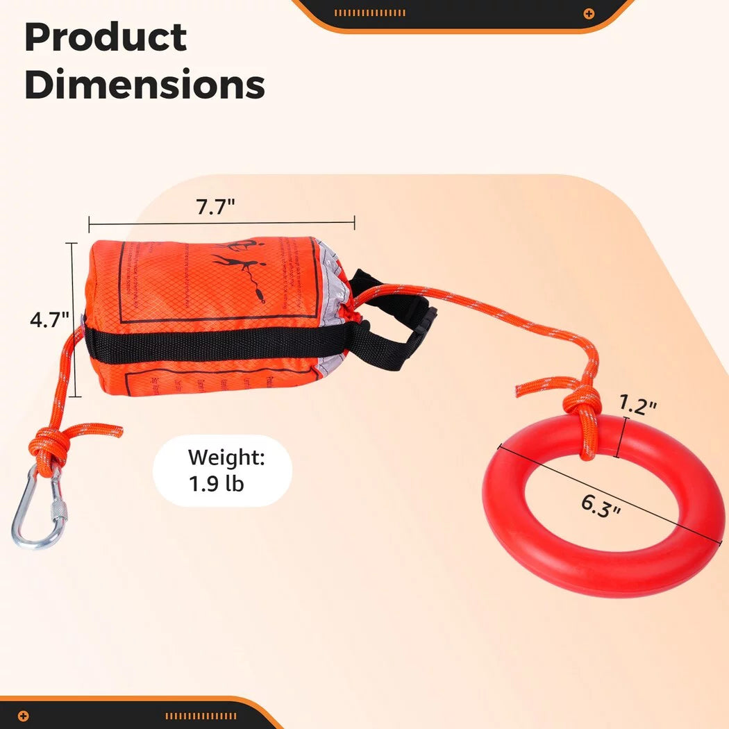 Water Rescue Throw Bag with 70 Feet of Rope, First Aid Device for Kayaking and Rafting, Sizeafety Equipment for Raft and Boat