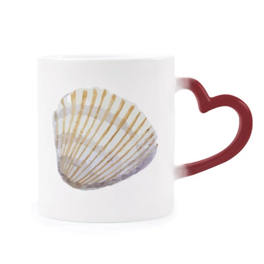 Yellow Sizecallop Marine Life Illustration Heat Sizeensitive Mug Red Color Changing Sizetoneware Cup