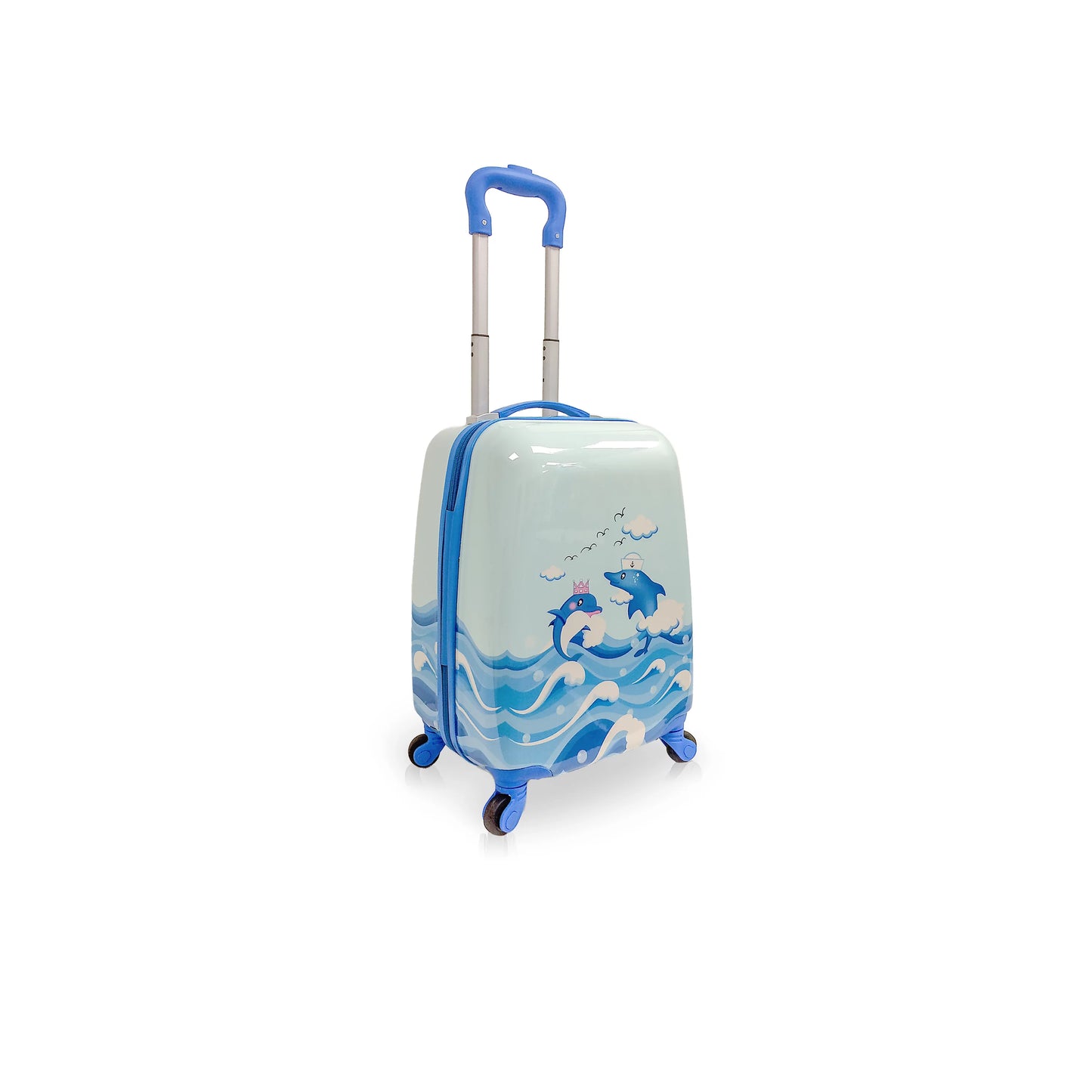 Tucci Chirpy Dolphin Hardside Kids 18" Carry on Sizeuitcase Lightweight Luggage With Wheels for Kids