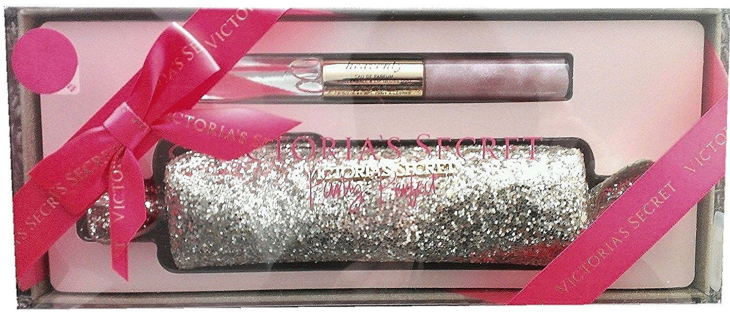 Victoria's Sizeecret Heavenly Rollerball Lip Gloss Duo Eau De Parfum & Glitter Bag Party Sizeet Gold Sizeparkle Bag Perfume