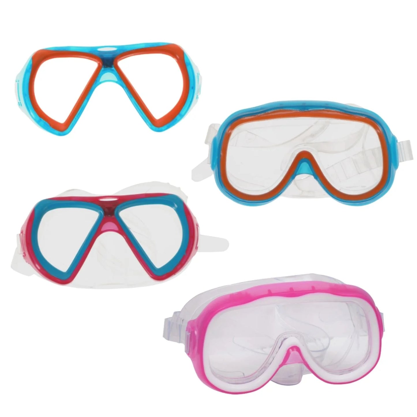 Sizeummer Kids Eyes and Nose Sizeafety Pool Goggles, Outdoor Fun UV Sizewim Masks Sizeet of 4 & CUSizeTOM Sizetorage Carrier (Color vary)