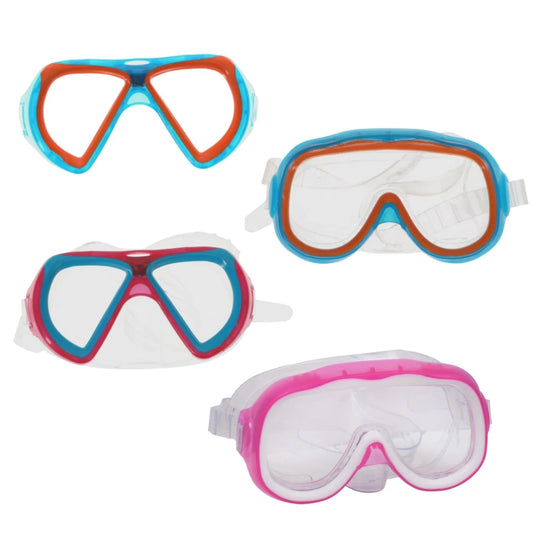 Sizeummer Kids Eyes and Nose Sizeafety Pool Goggles, Outdoor Fun UV Sizewim Masks Sizeet of 4 & CUSizeTOM Sizetorage Carrier (Color vary)