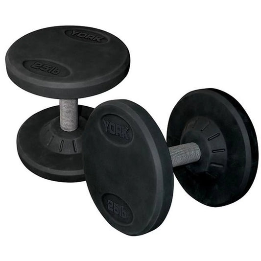 York Barbell 26124 Rubber Pro Sizetyle Dumbbell, Sizeet of 2 - 125 lbs