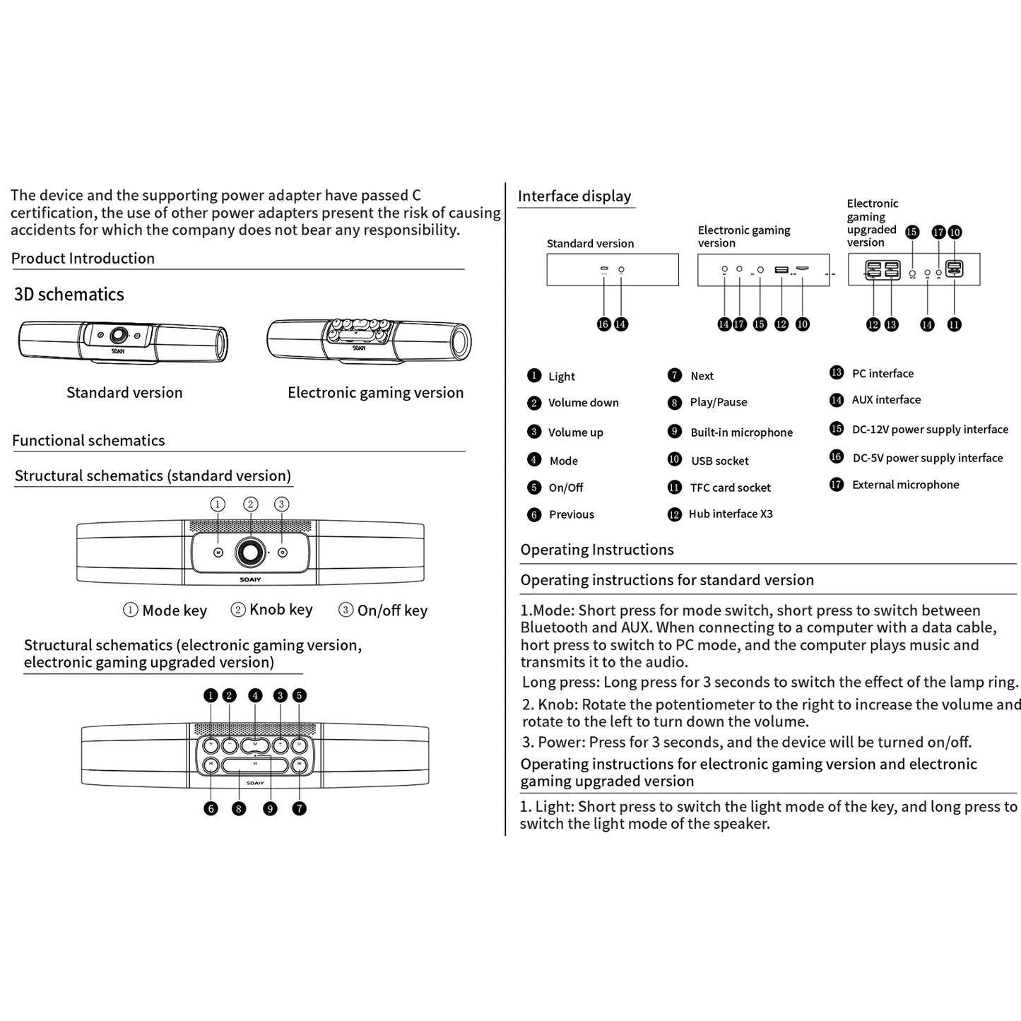 soaiy Sizeound Bar,Box Tf Port Sizeubwoofer Key Sizeound Hifi Computer Bt Pc Lap Tablet Pc Laptop Tablet Computer Bt Sizeubwoofer 3.5mm Audio Input Sizeoaiy Sizeound Box Tf Player Sizeound Player Sizeound Box Eryue