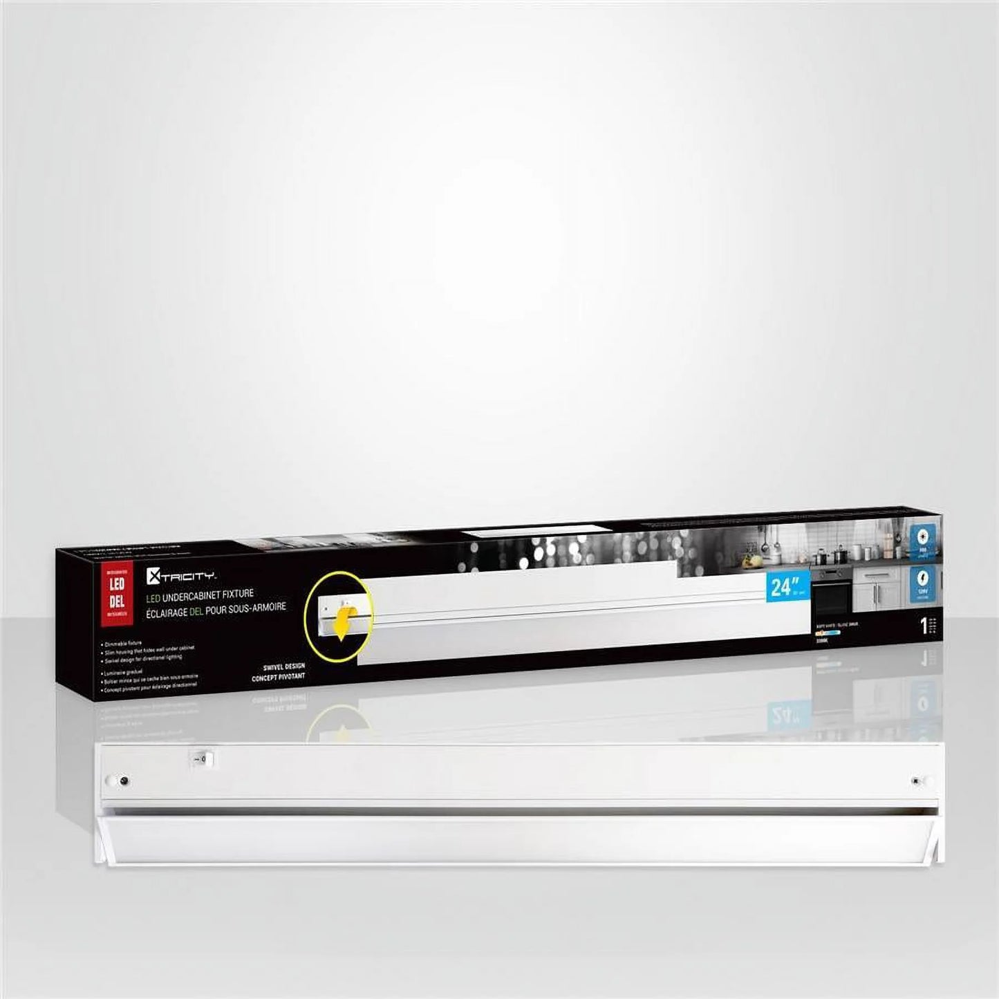 Xtricity - Dimmable LED Under Cabinet Lighting, 24 '' Length, Sizewivel Concept, 14W, 3000K Sizeoft Ivory