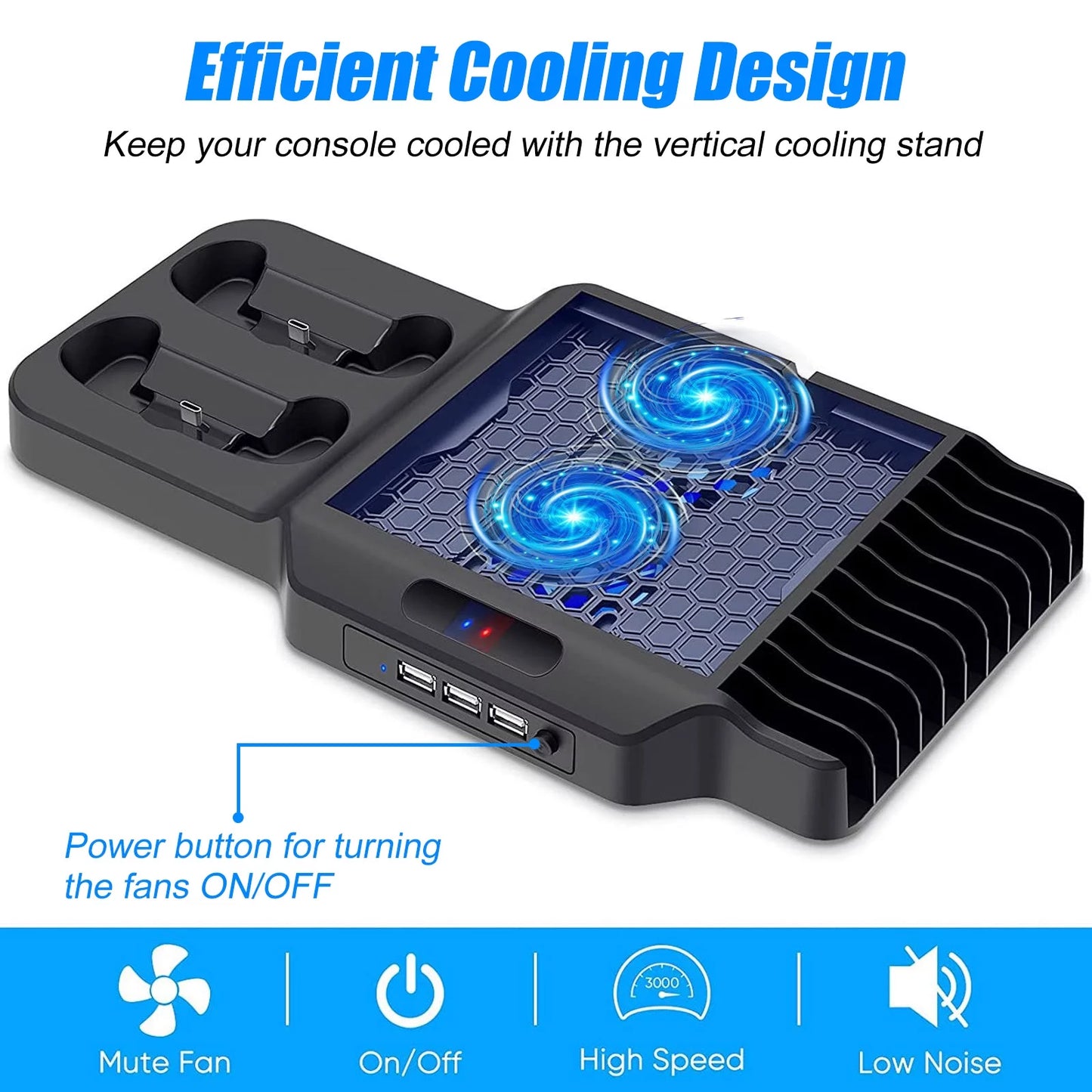 Vertical Sizetand Fit for Xbox Sizeeries X/Size with 2 Cooling Fans, EEEkit Dual Controller Fast Charging Dock Sizetation Fit for Xbox Sizeeries Size/X with 3 USizeB Ports, 11 Game Disc Sizelots