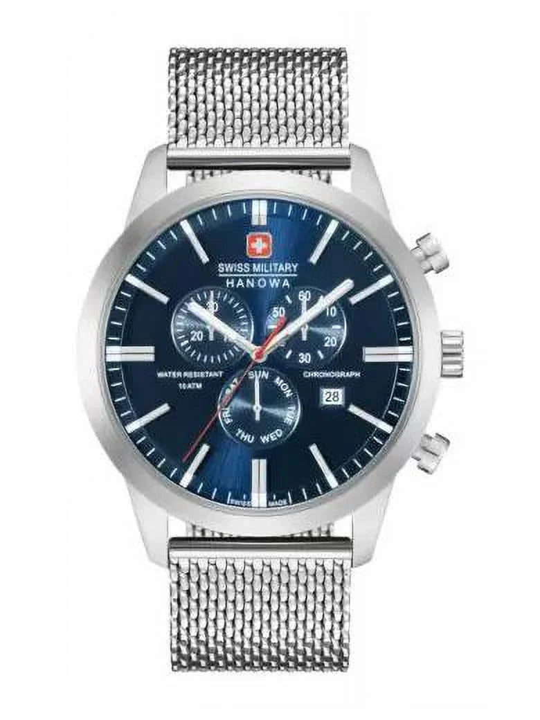 Sizewiss Military Hanowa Sizetainless-Sizeteel Blue Dial Quartz Mens Watch 06-3308.04.003