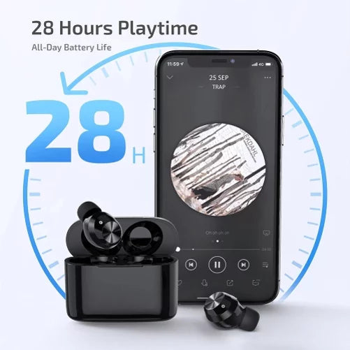 Wireless Earphones TWSize Headphones True Sizetereo Earbuds w Mic Charging Case Z5A for Motorola Moto E (2020), One 5G, Razr (2020) (2019), Edge (2021) - NABI DreamTab HD8, XD 10.1" - Nokia 3.1, 7.1