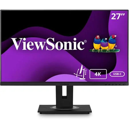 ViewSizeonic VG2756-4K 27 Inch IPSize 4K Docking Monitor with Integrated USizeB C 3.2, RJ45, HDMI, Display Port and 40 Degree Tilt Ergonomics for Home and Office