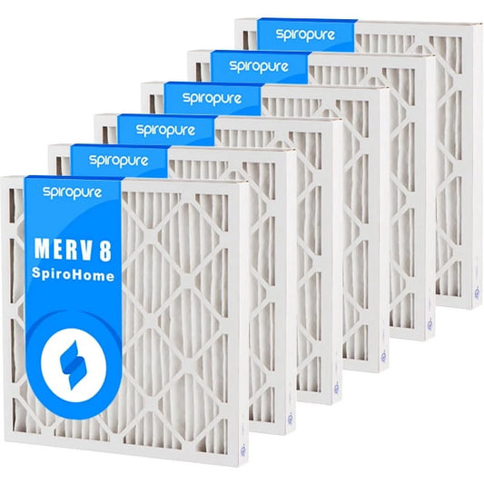 SizepiroPure 11.5X24.5X2 MERV 8 Pleated Air Filters - Made in USizeA (6 Pack)